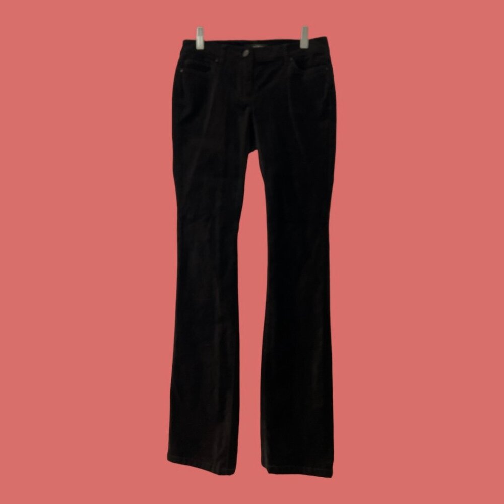 White House Black Market Black Velvet Stretch Boot Leg Jeans stay warm &stylish